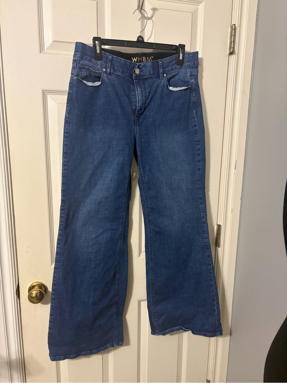White House Black Market Women's Wide-Leg Indigo Blue Jeans